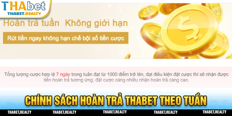 Chương trình hoàn trả THABET được tính mỗi tuần