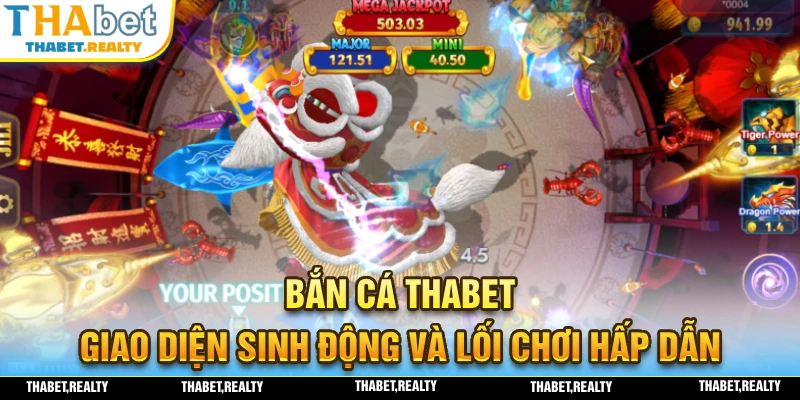 Giao diện sinh động và lối chơi hấp là ưu điểm của trò chơi bắn cá THABET