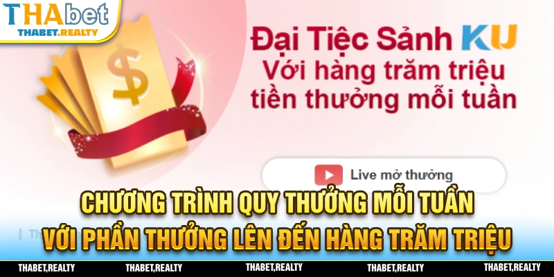 Chương trình quay thưởng mỗi tuần với phần thưởng lên đến hàng trăm triệu